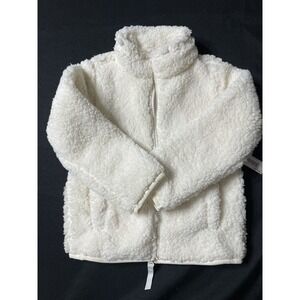 Amazon Essentials Sherpa Fleece Jacket Cream White Kids 4T NWT Zip Up - Cute!